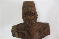 Primitive Old Hand carved Wooden Icon
