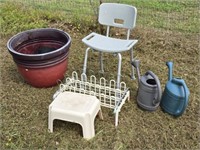 Large Planter, Shower Chair, Waterers +