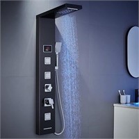 ULN - LED Shower Panel Tower System Black, MENATT