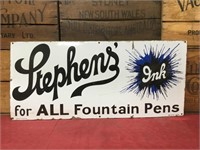 Original Stephens Ink Fountain Pen Enamel Sign