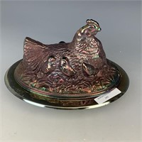 Sowerby Blue Hen on Nest Covered Dish