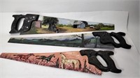 3 Artist Painted Hand Saws