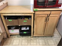 Rolling Kitchen cabinet & shelf  Contents Not
