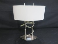 METAL OVAL TABLE LAMP W/ SHADE