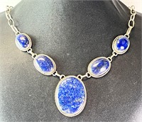 19" Sterling Lapis Necklace 27 Grams (Gorgeous)