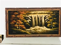 Velvet picture of forest & water