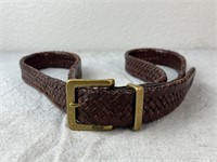 Coach Brown 38” Braided Woven Belt