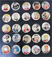 25 Kellogg's Pep Pins - 1950's