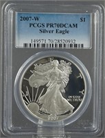 2007-W American Silver Eagle Proof PCGS PR 70 DCAM