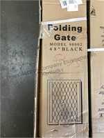 48in Black Folding gate 79in H x 12in to 48in W.