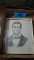 Gloria Loftus Sketching of Abraham Lincoln -