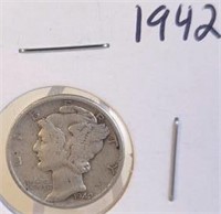 1942 Mercury Silver Dime