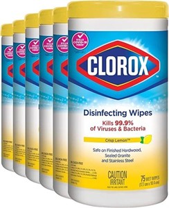 Clorox Disinfecting Wipes, Lemon Fresh, 75 Count,