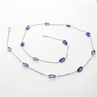 Certified 14K Tanzanite 18"(14.6ct) Necklace