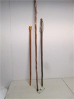 3 Wooden Walking Sticks