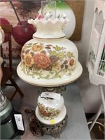 Vintage Floral Painted Table Lamp