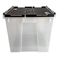 12 Gal Instaview Hinged-Lid Stackable Tote $34