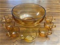 Marigold Glass Bowl & Cups