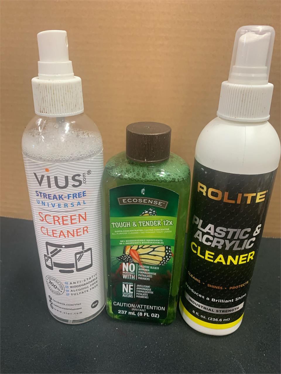 3 Bottles 
Assorted Cleaners 
Screen Cleaner,al...