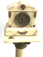 Alabaster Seth Thomas Clock w Column Pedestal