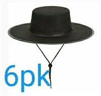 6pk Authentic Party Black Spanish Hat