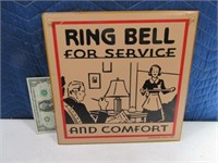 12" Tin RING BELL For Service Sign