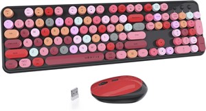 Colorful Computer Wireless Keyboard Mouse Combo