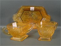 Indiana Glass Marigold Tiara Sandwich 3 Pc.