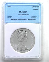 1967 Dollar NNC MS69 PL Confederation