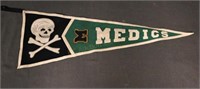 MU Medics Pennant with Skull & Crossbones