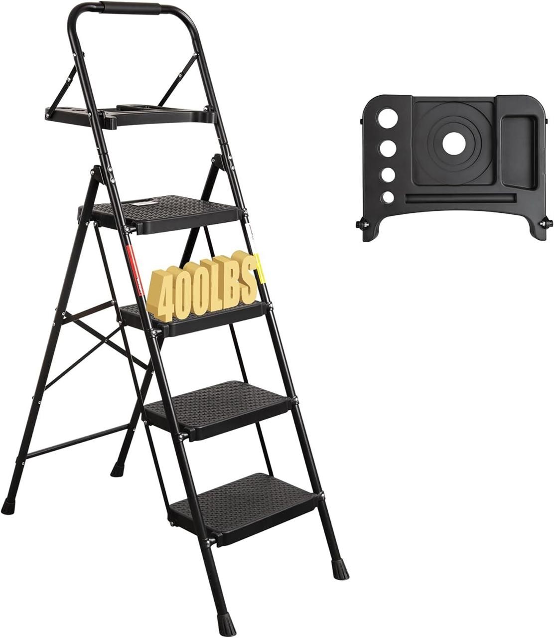 BONTEC 4-Step Ladder  Folding Step Stool