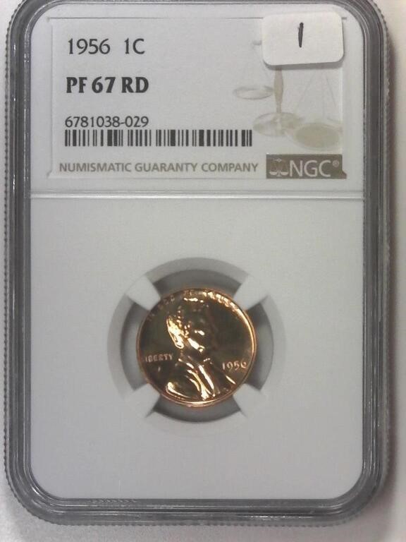 1956 NGC PF67 RD Lincoln Wheat Cent