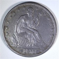 1873 WITH ARROWS SEATED HALF DOLLAR, XF