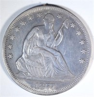 1877 SEATED HALF DOLLAR, XF