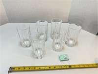 6 Heavy Glass Drinking Glasses