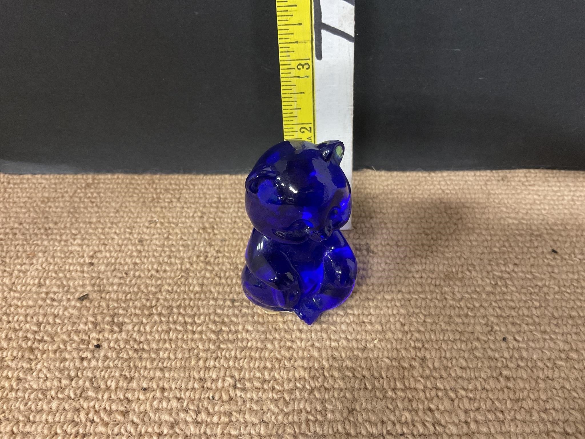 Fenton blue glass bear