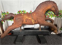 Antique or vintage cast-iron carousel horse