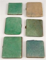 Lot of 6 Shagreen Compacts & Cigarette Cases.