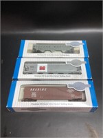 3 Bachmann Silver Series HO Train Cars with Boxes