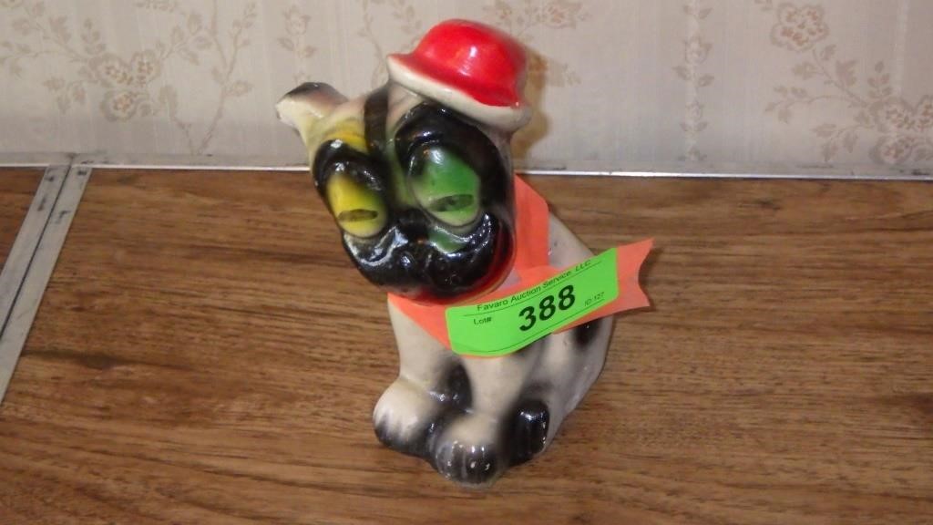 VINTAGE CHALKWARE DOG  7" TALL