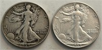 (2) Walking Liberty Half Dollars