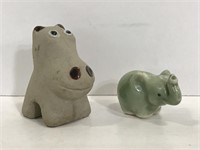 Two pottery made petite figurines