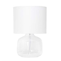 Simple Designs Glass Table Lamp with Fabric