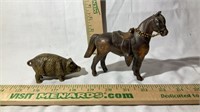 Cast Horse and Pig Figures