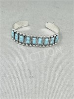 Turquoise & silver bangle bracelet
