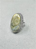 Labradorite & silver ring - size 7.5