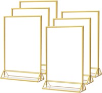 4x6 Gold Acrylic Sign Holder 6 Pack