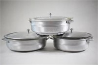 Aluminum Casserole Lidded Dishes with Glass Insert