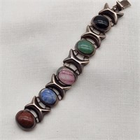 Mexico Silver Bracelet w/ Gemstones TS-79