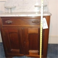 MARBLE TOP VICTORIAN COMMODE WASHSTAND